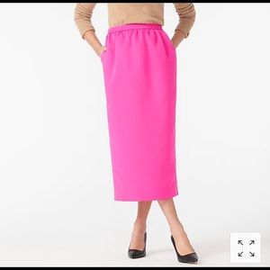 NWT J.Crew High Waist Pink MIDI Pencil Skirt